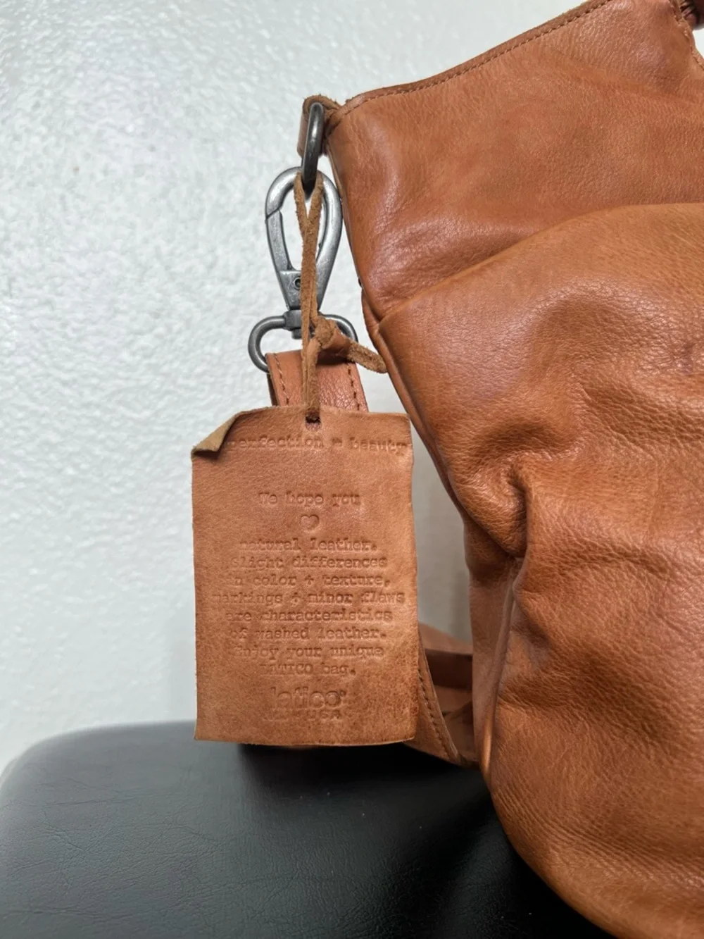 Latico Leathers Cognac Nash Crossbody Handbag - Picture 11 of 15